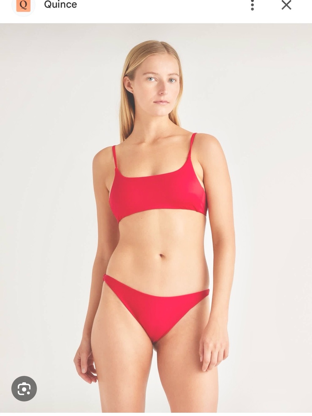 Quince Italian Scoop Neck Bikini Top S NEW Berry
